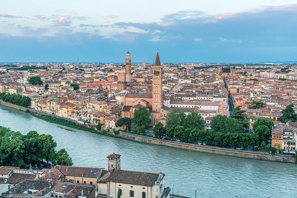 Italy-Verona Looking Down on the city from Castello San Pietro art print by Rob Tilley for $57.95 CAD